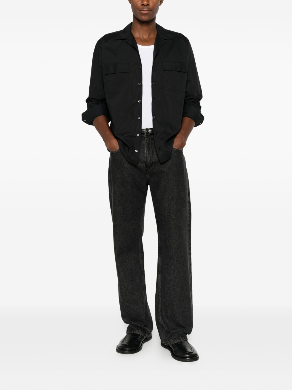 002 Camicia Nera Cotone BS424ST8343 002 BRIAN DALES