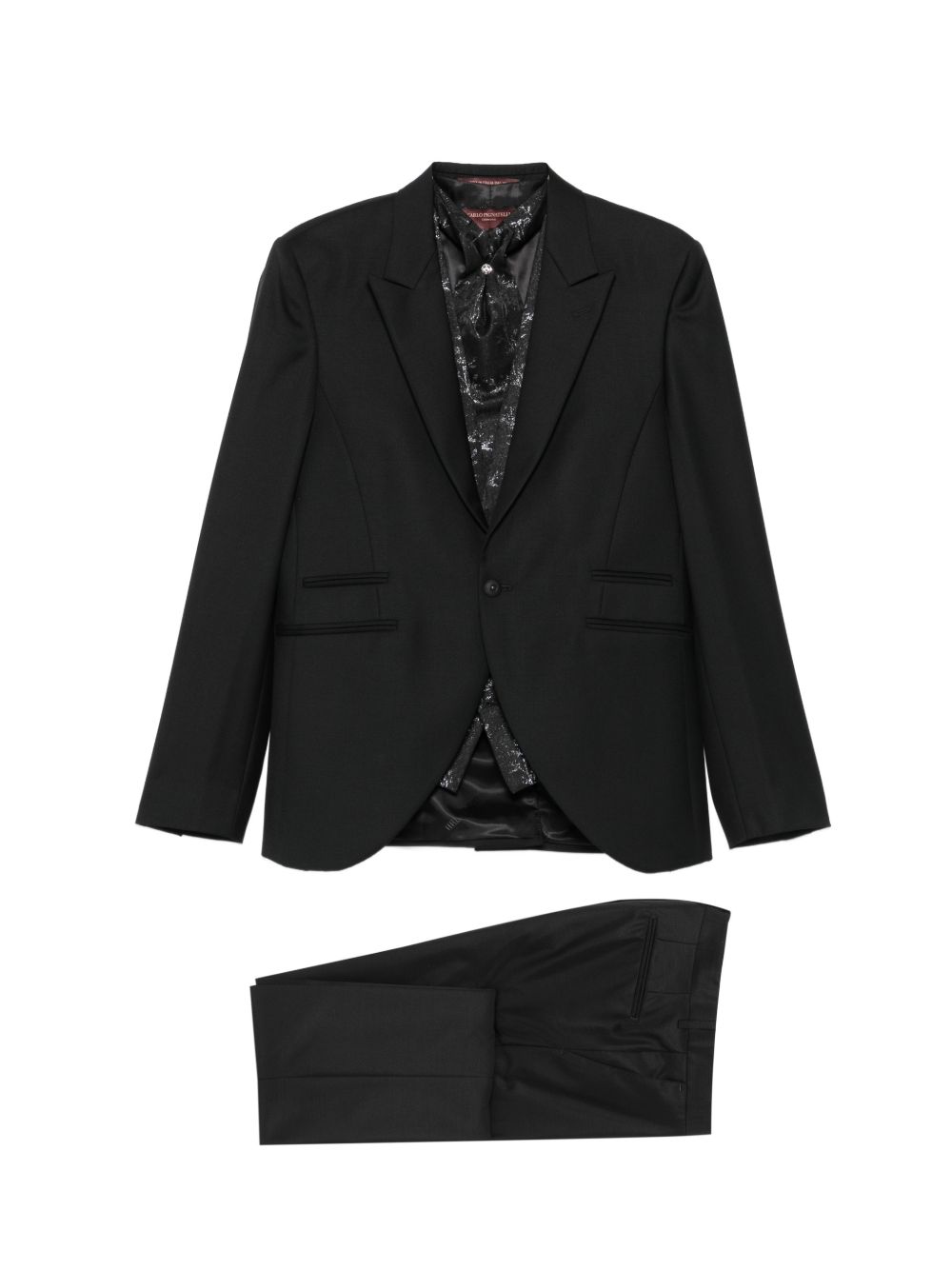 999 Abito Nero Rever Lancia +gilet/cravatta Operato 44JX123C105496 999 CARLO PIGNATELLI