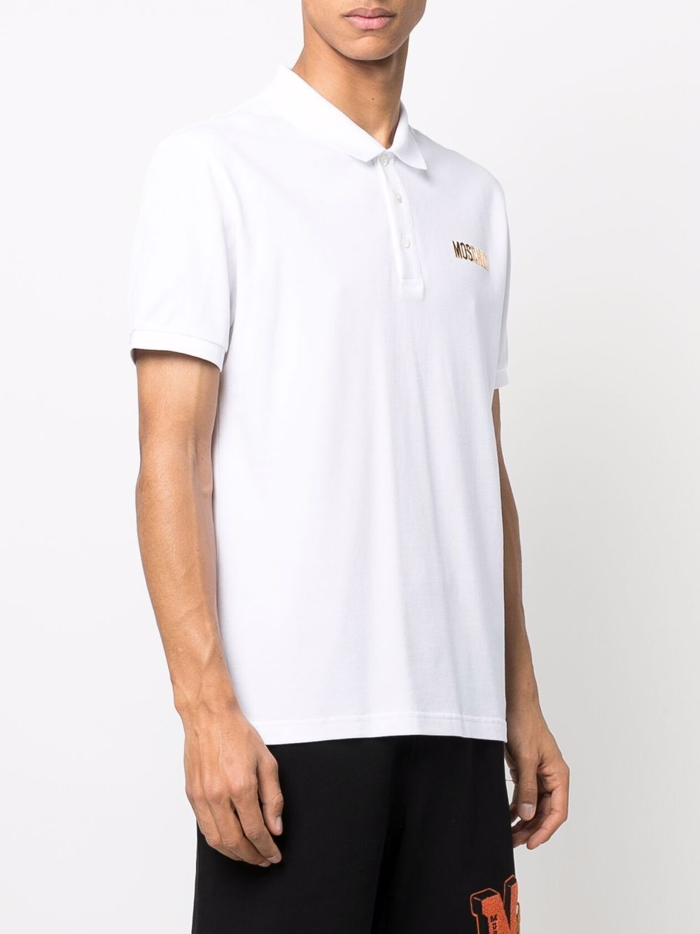 Polo bianca logo oro petto J12070242 0001 MOSCHINO COUT