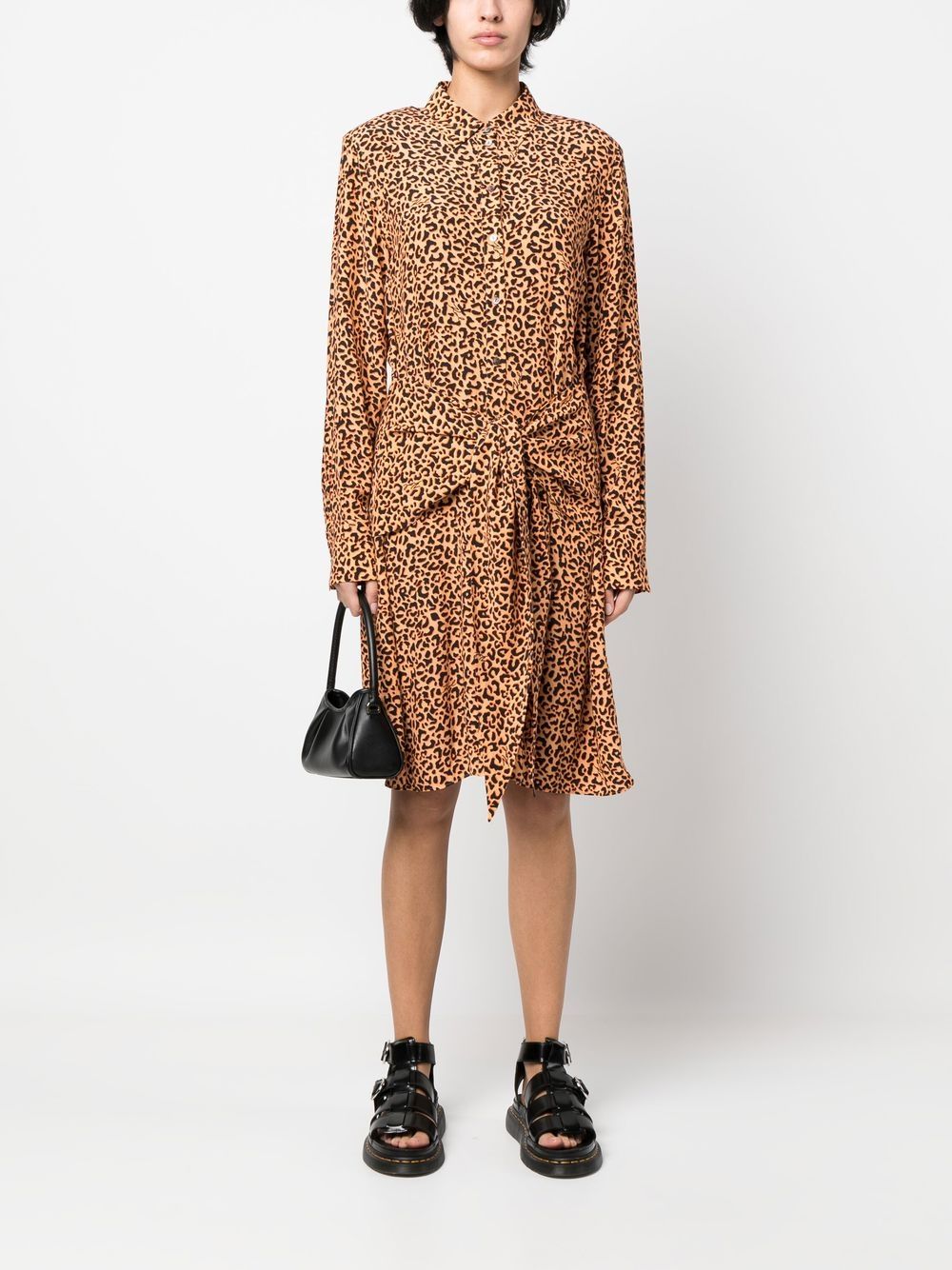 Abito corto leopardato arancione 231W1303 Q42 KARL LAGERFELD