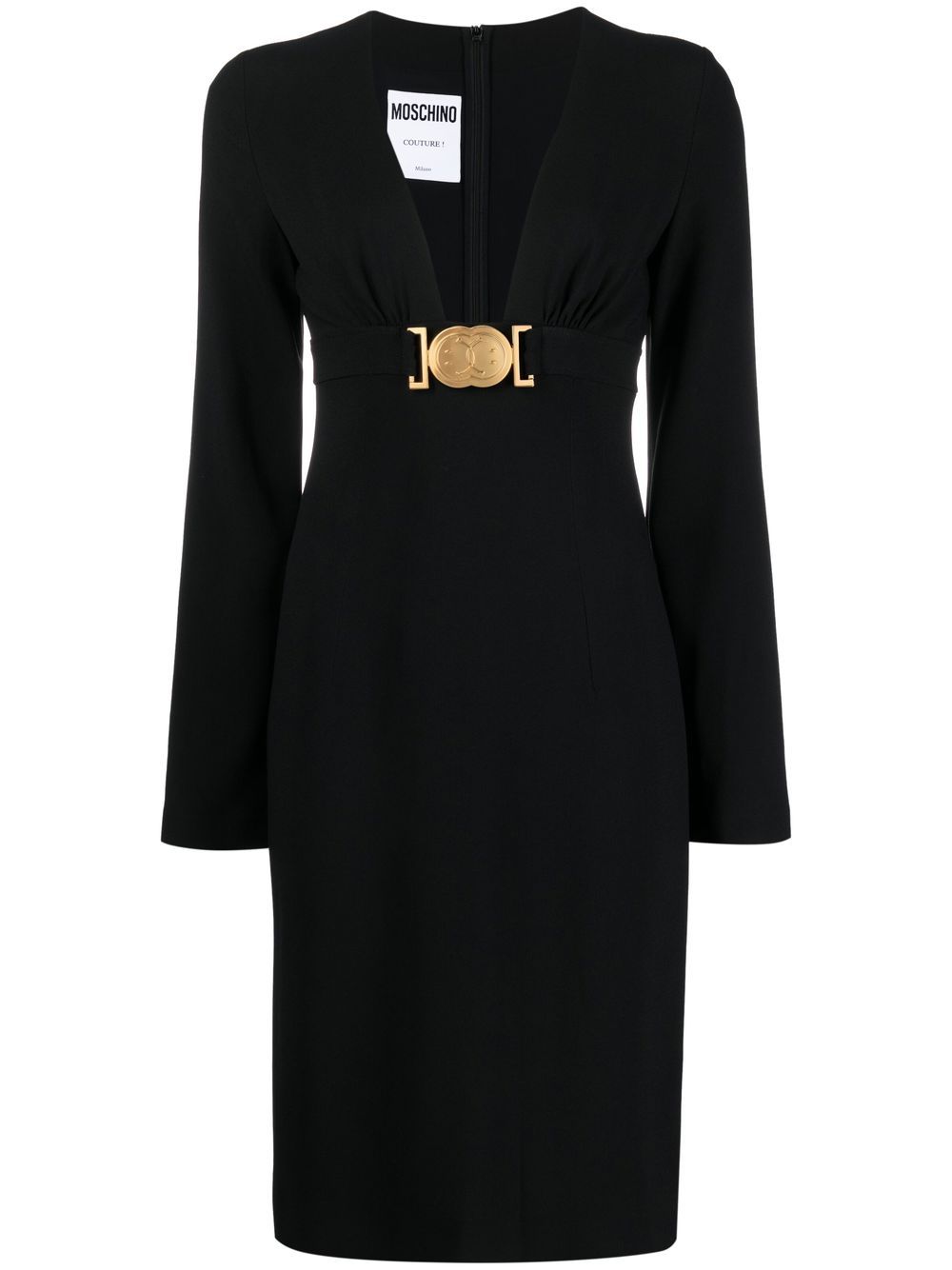 Abito nero cintura fibbia smile A0459 0533 NERO MOSCHINO COUT