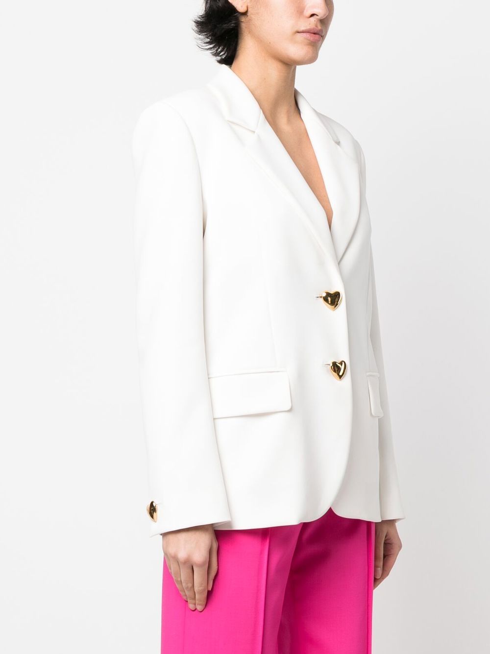 Giacca bianca monopetto chiusura cuori A0532 0424 BIANCA MOSCHINO COUT