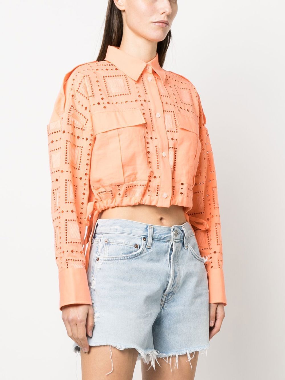 Camicia salmone dettagli traforati 3441MDE13 237106 SALMONE MSGM