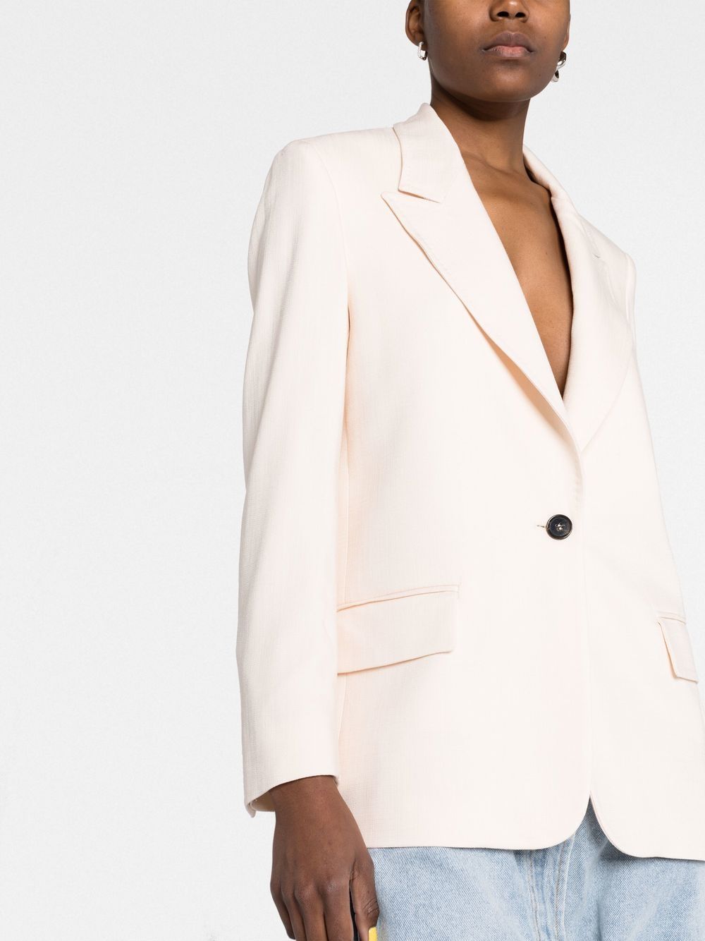 Giacca panna monopetto 3441MDG32 237101 NUDE MSGM
