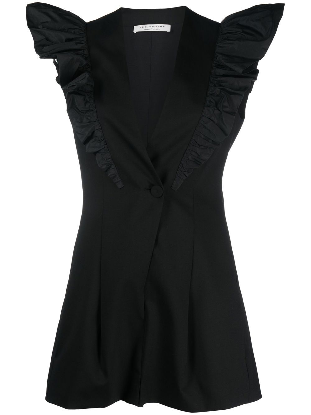 Tuta mini con ruches A0440 0724 NERO PHILOSOPHY DONNA