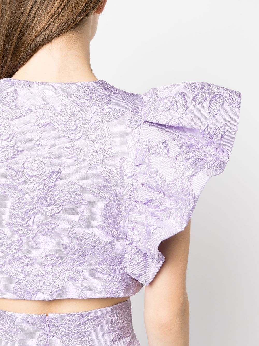 Crop top lilla con ricami e volant A0805 0723 LILLA PHILOSOPHY DONNA