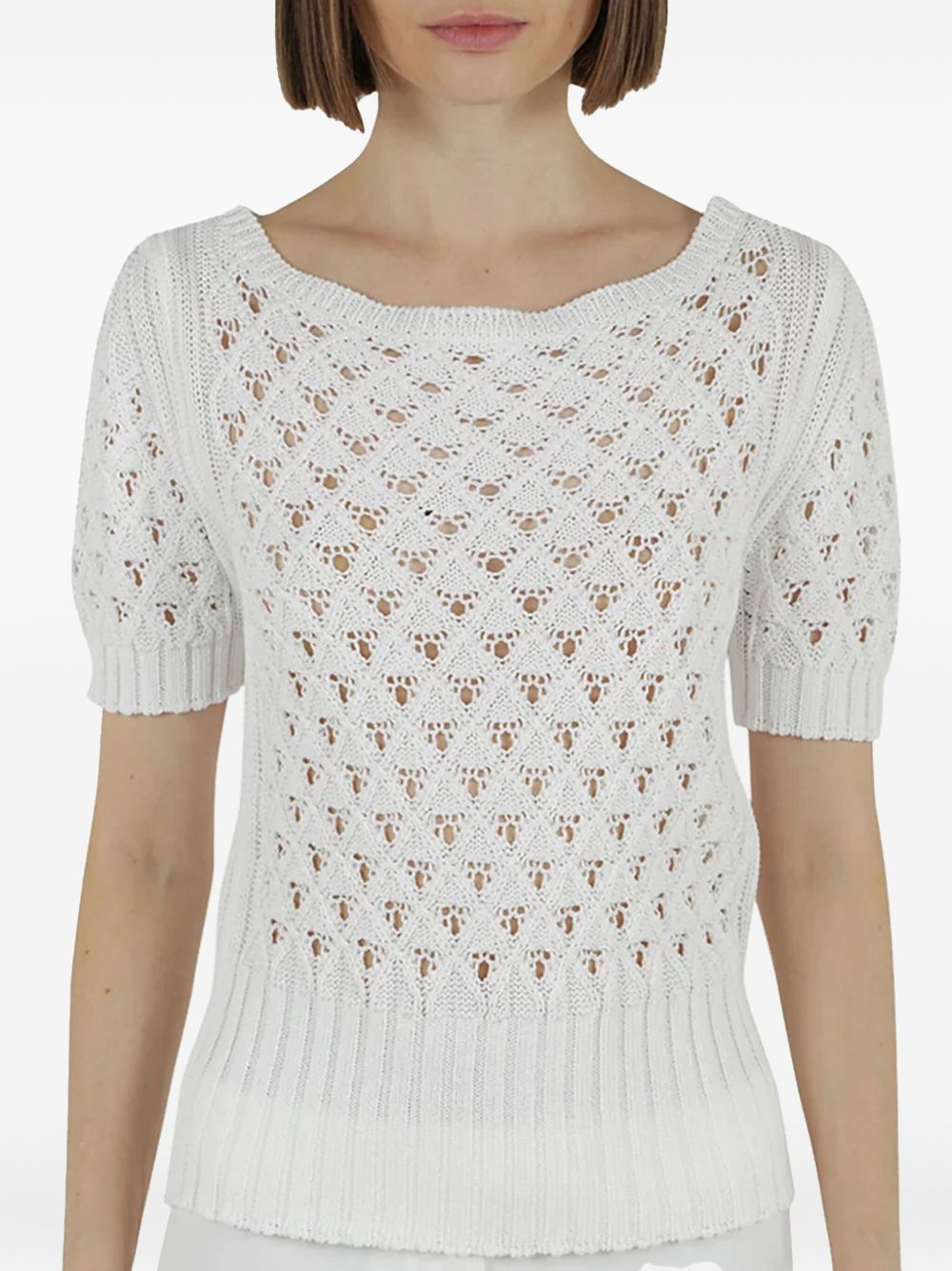 Maglia bianca traforata I81MAGI36MAG0I015 01 ELEVENTY
