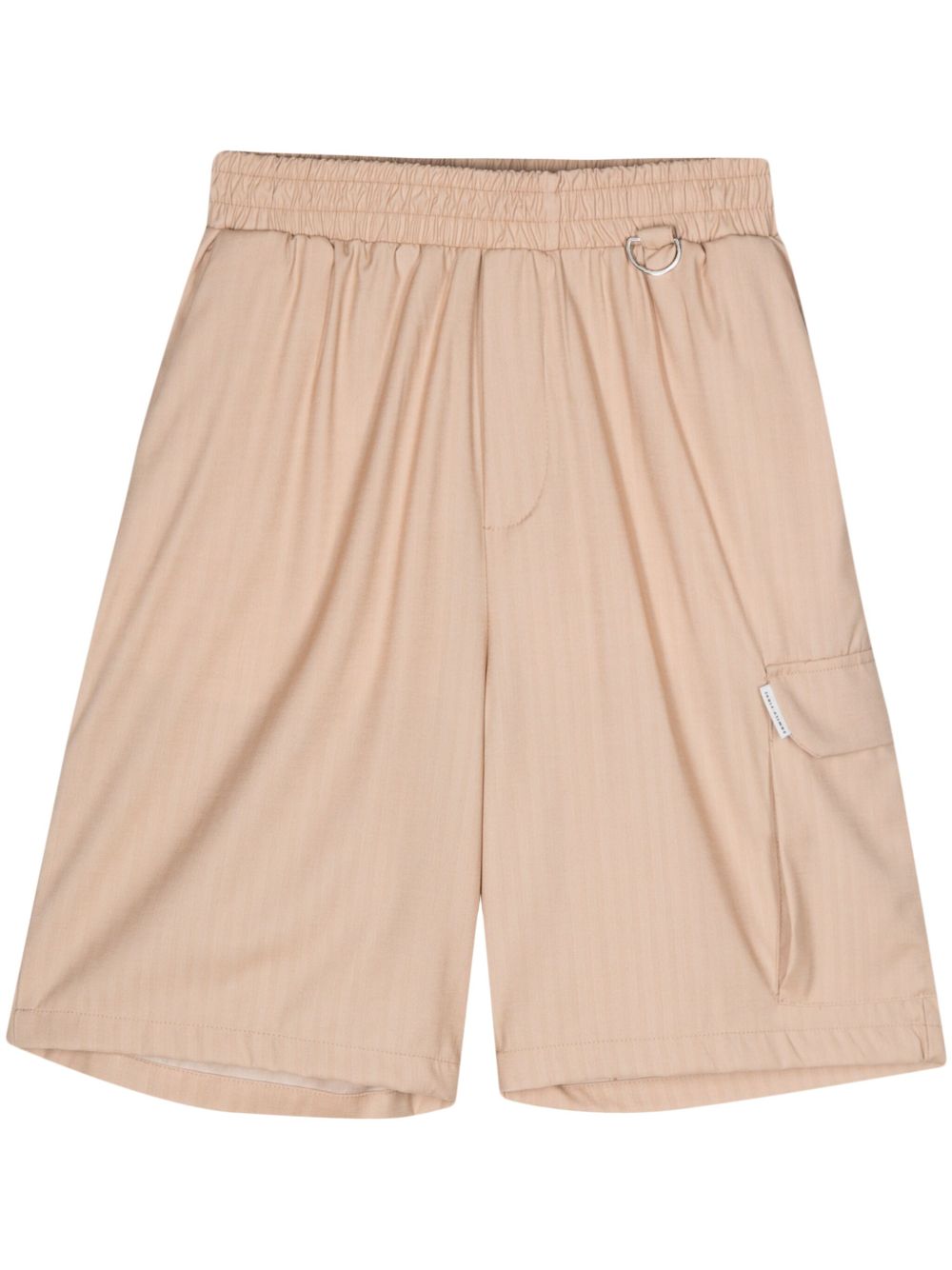 Bermuda cargo beige a righe misto lana <BR/> PSS2401 BG FAMILY FIRST MILANO