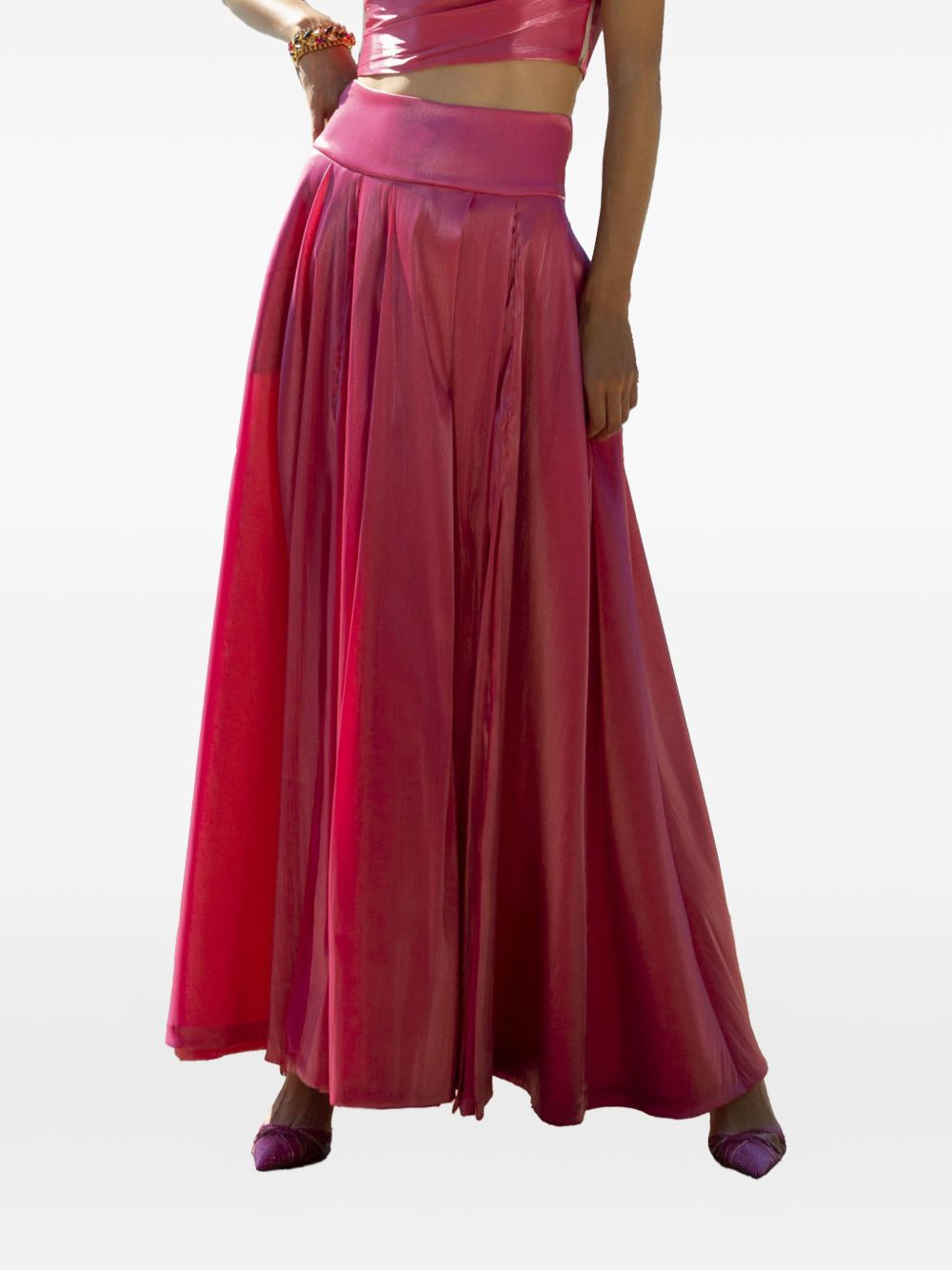 Gonnellone rosa con spacco HG8993858 4 HANITA