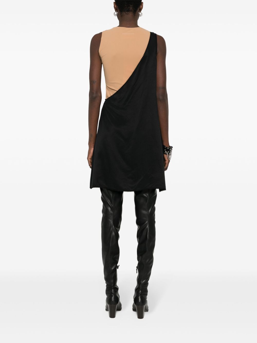 Abito nero/beige dettagli in pizzo S62DD0027MTN005 961 MM6 MAISON MARGIELA