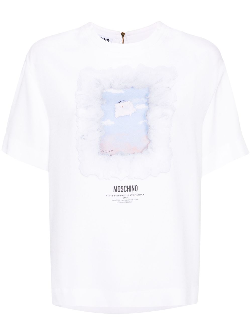 T-shirt bianca con stampa A02160433 1001 MOSCHINO