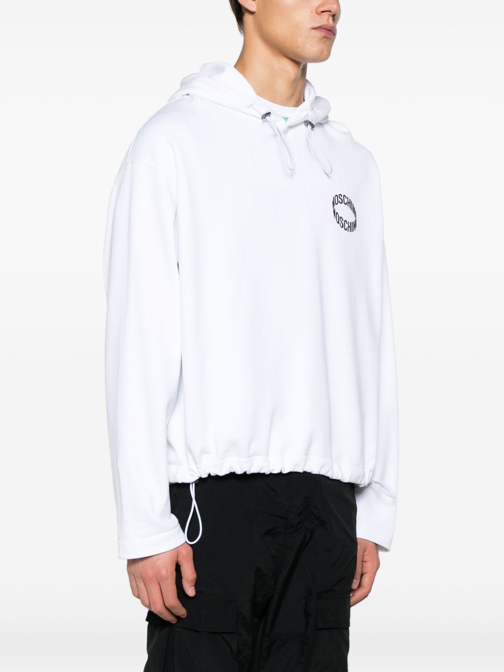 Felpa bianca logo loop<BR/> A17232028 1001 MOSCHINO