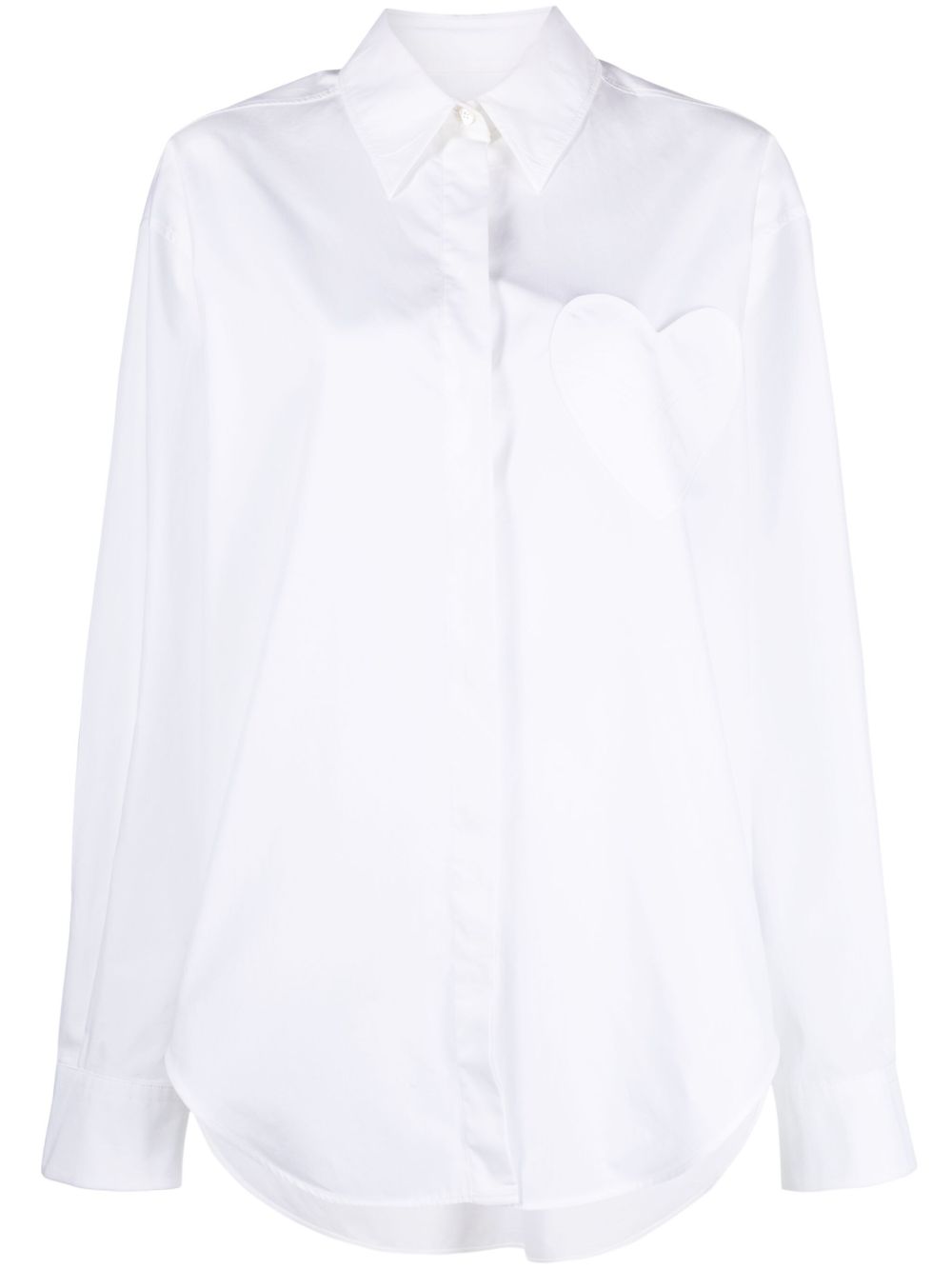 Camicia bianca patch heart<BR/> J02013270 0001 MOSCHINO JEANS