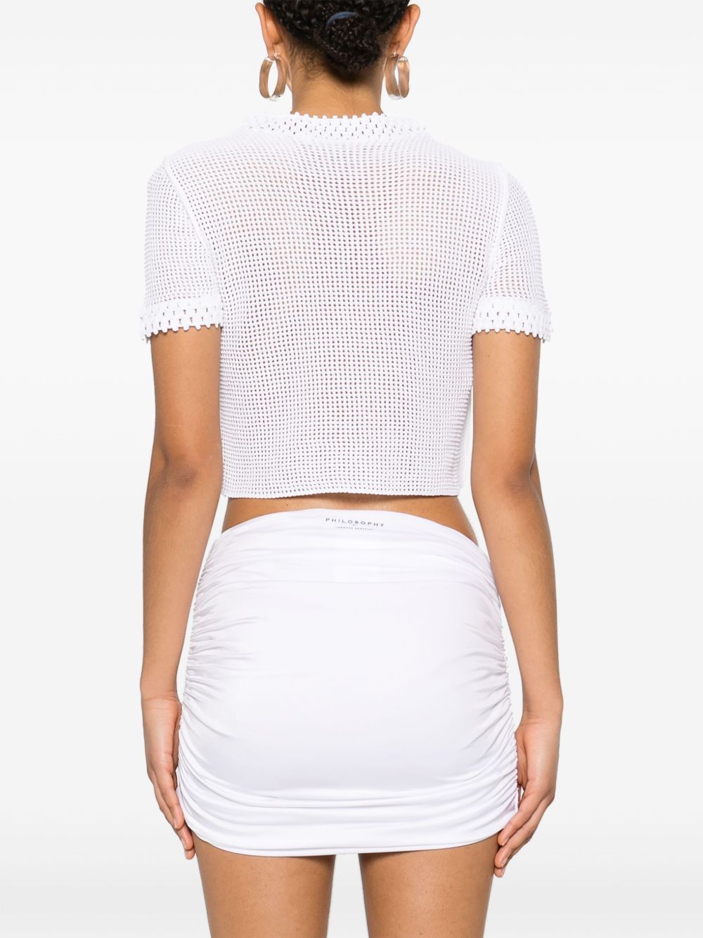 Maglia bianca in rete <BR/> A09040701 0001 PHILOSOPHY DONNA
