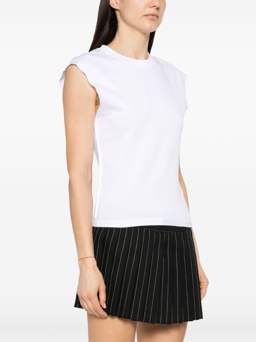 T-shirt bianca dettaglio catena <BR/> 24EJTE157CO0508 P100 RABANNE