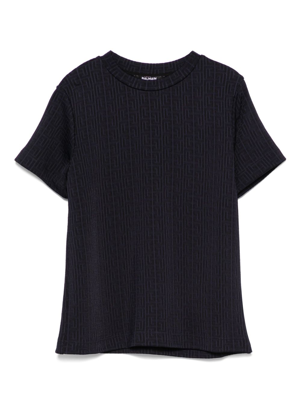 T-shirt blu con logo monogram BW8R31J0472 60K BALMAIN KIDS
