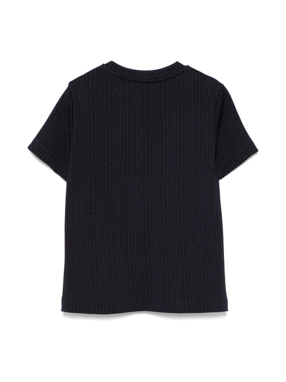 T-shirt blu con logo monogram BW8R31J0472 60K BALMAIN KIDS