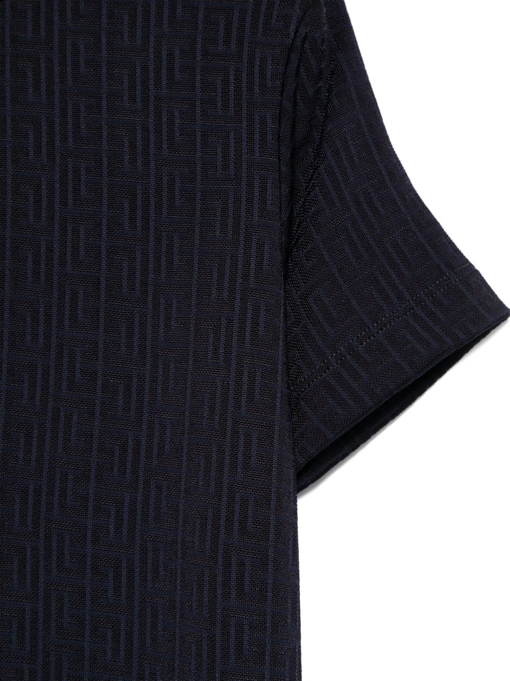 T-shirt blu con logo monogram BW8R31J0472 60K BALMAIN KIDS