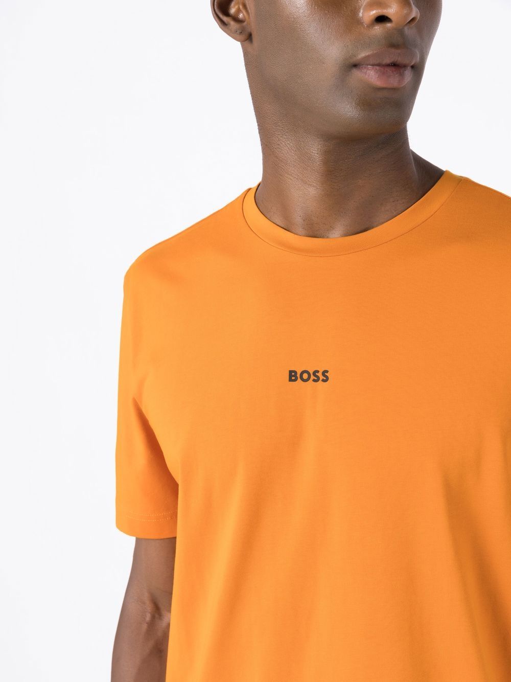 T-shirt arancione mini logo petto 50473278 890 BOSS