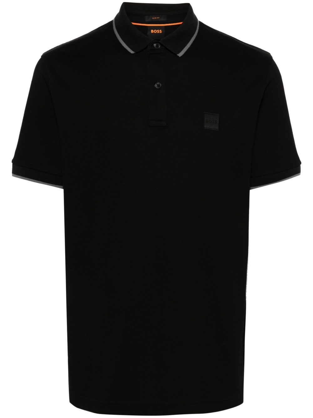 Polo passertip nera logo ricamo 50507699 001 BOSS