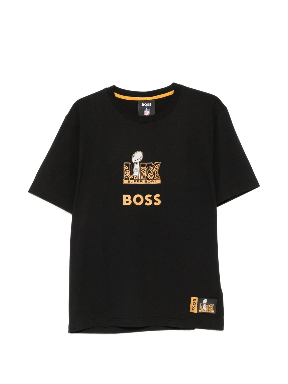 T-shirt Tunsil nera stampa logo quadrata 50535096 001 BOSS