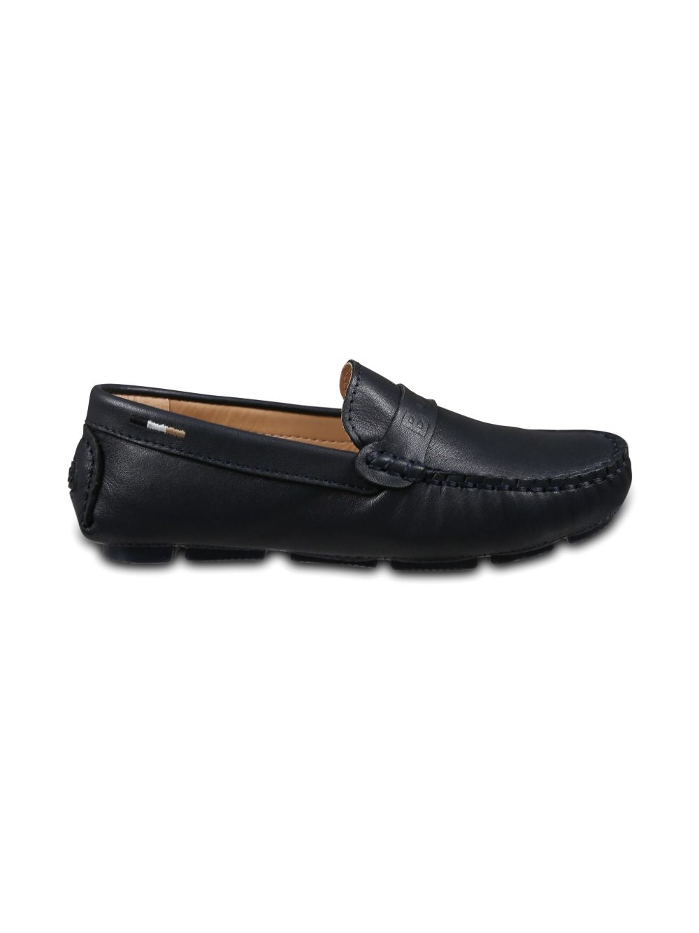Mocassini blu logo inciso J51651 849 BOSS KIDSWEAR