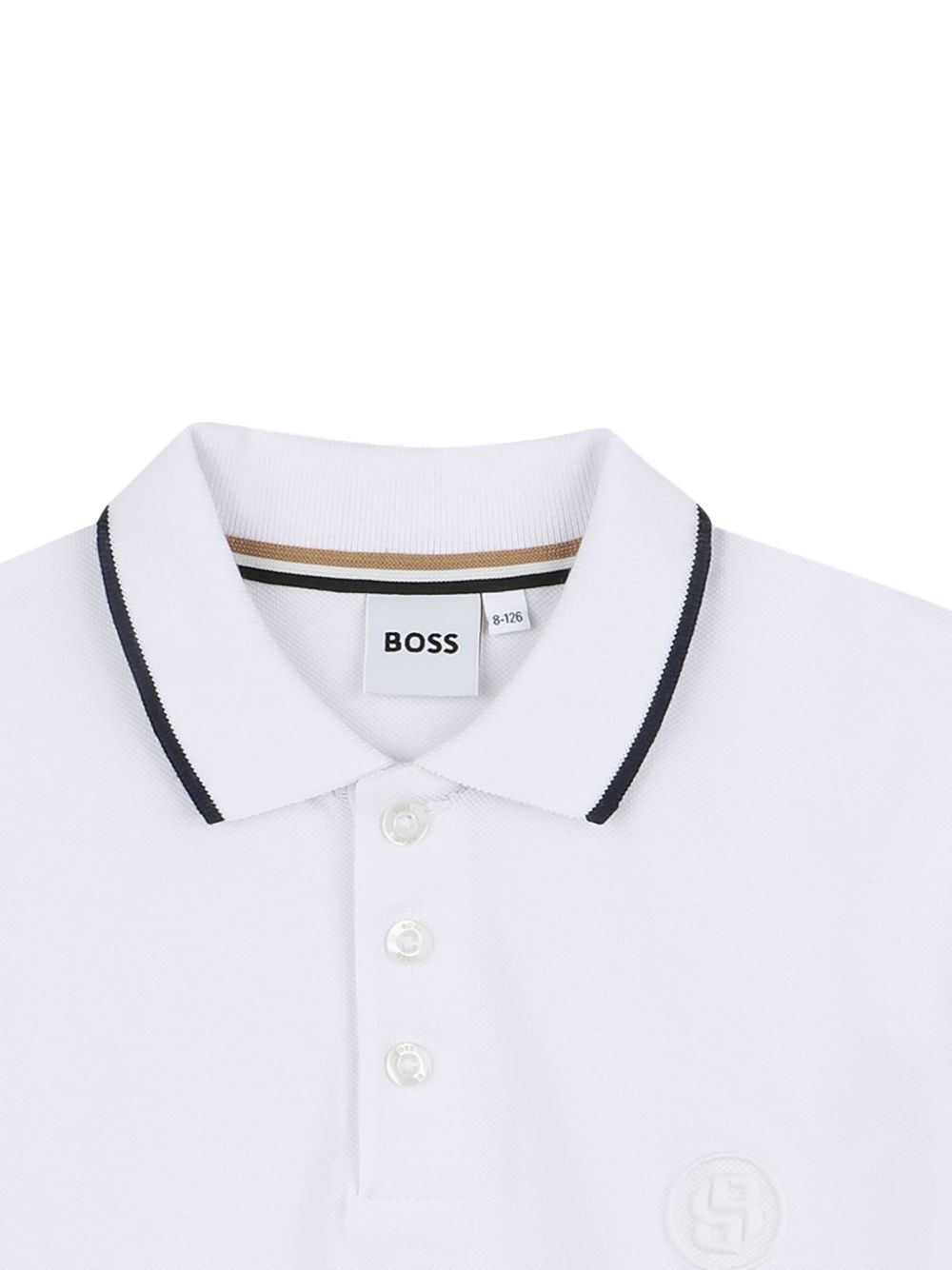 Polo bianca olri in contrasto J52012 10P BOSS KIDSWEAR