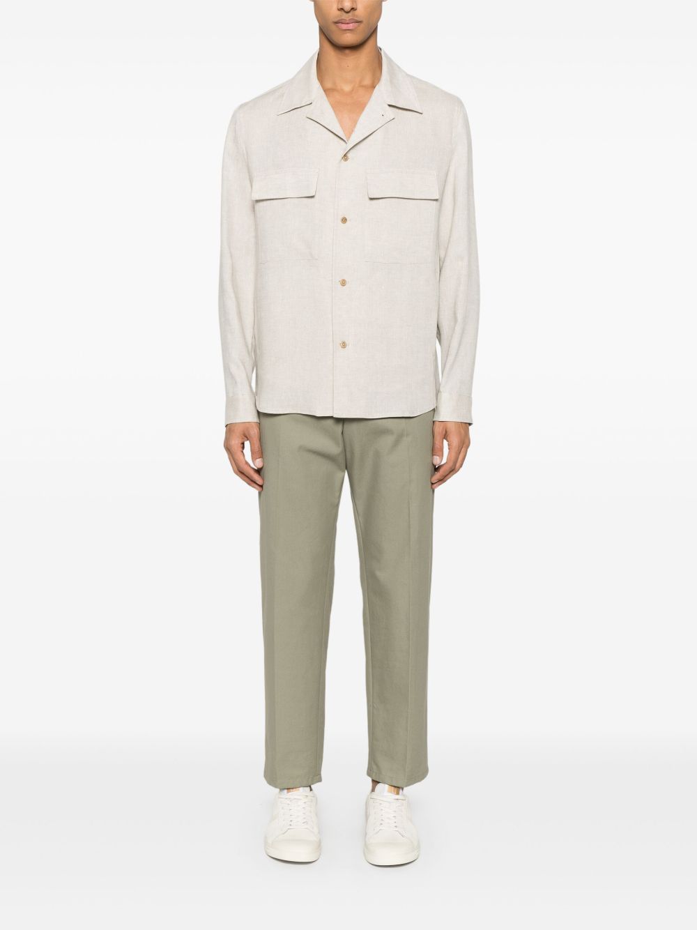 Camicia John beige lino JOHN325118 00023 BRIGLIA