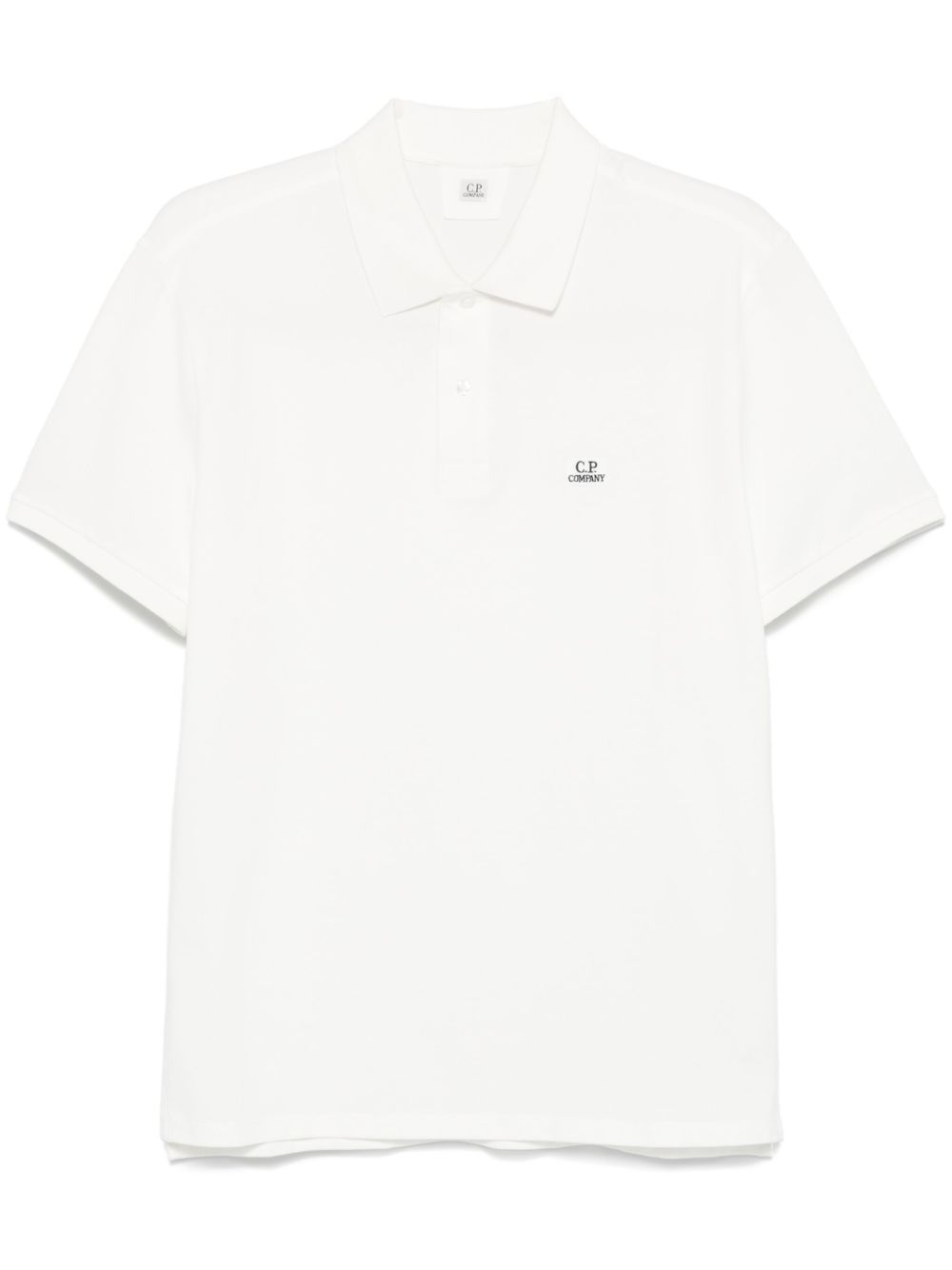 Polo bianco strech piquet mini logo petto 18CMPL065A005263W 103 CP COMPANY