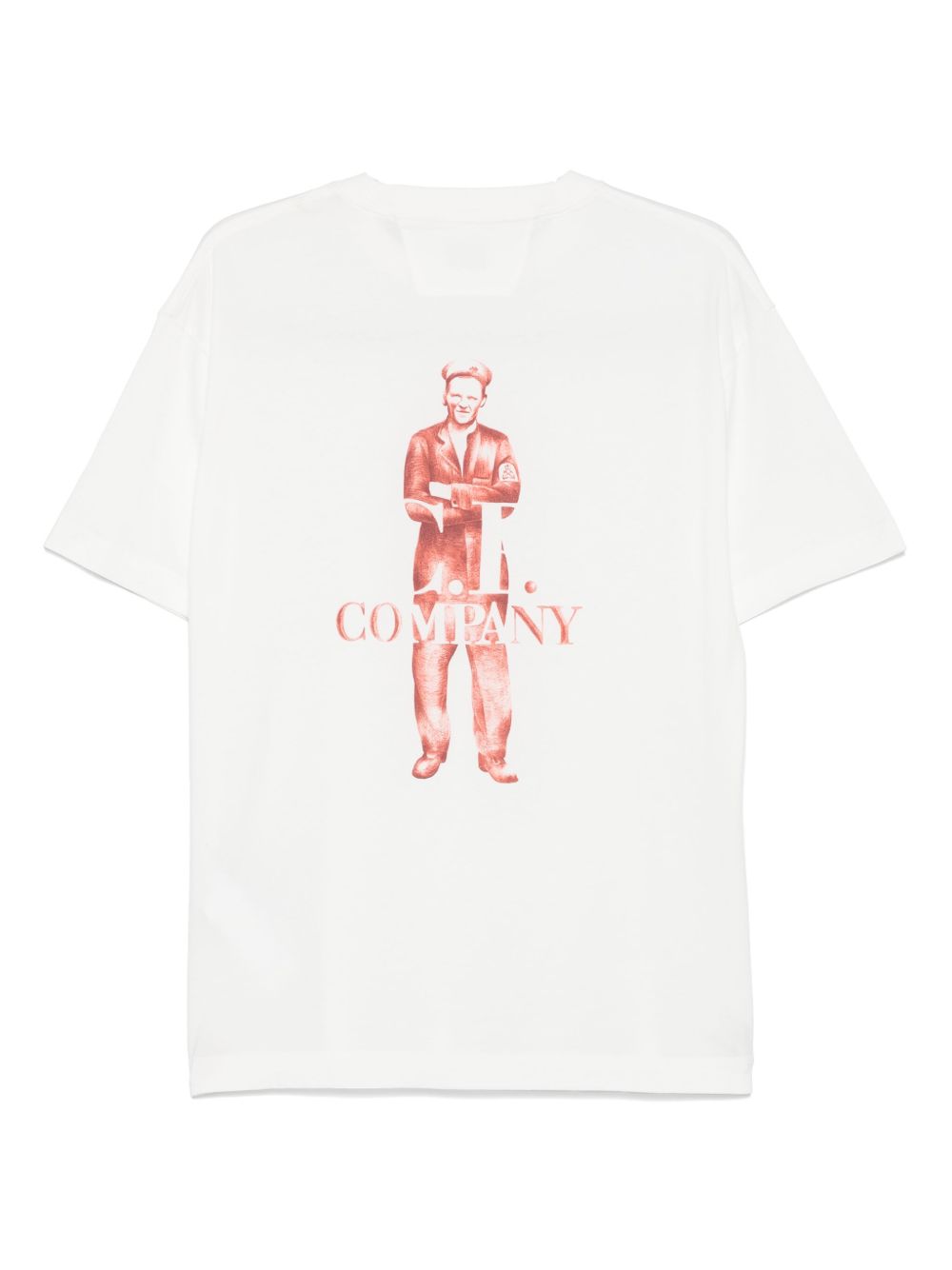 T-shirt bianca stampa retro 18CMTS141A005100W 103 CP COMPANY