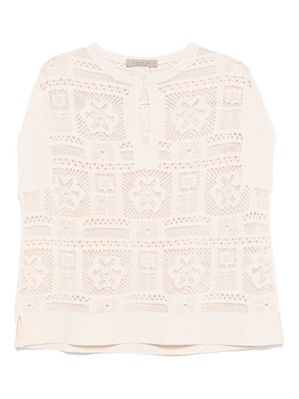 Maglia ricamata patchwork all-over marmo 60367 3MARM D.EXTERIOR
