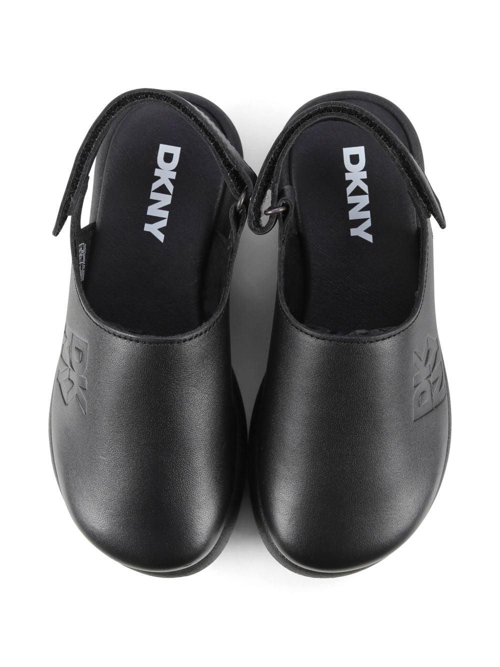Sandali neri gommati logo inciso D62092 09B DKNY KIDS