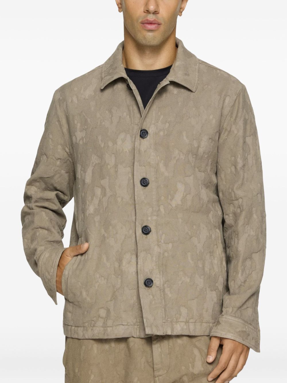 Giacca camicia regular in cotone camouflage UJ960FF0411PTD 718 DONDUP