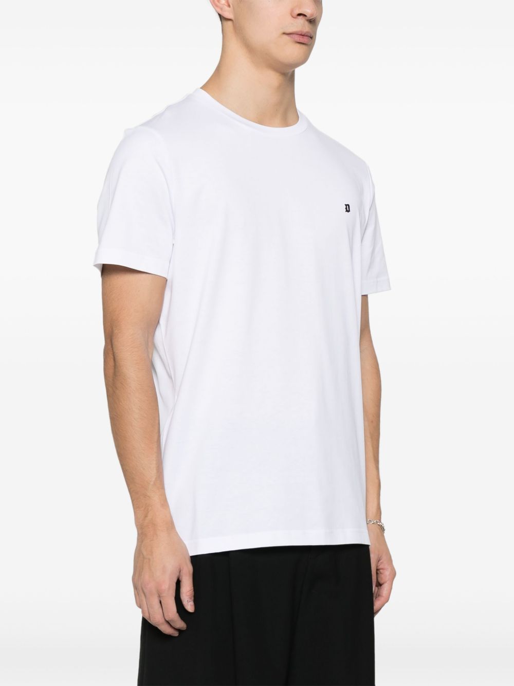 T-shirt bianca logo gommato US198JF0271UZL4 000 DONDUP