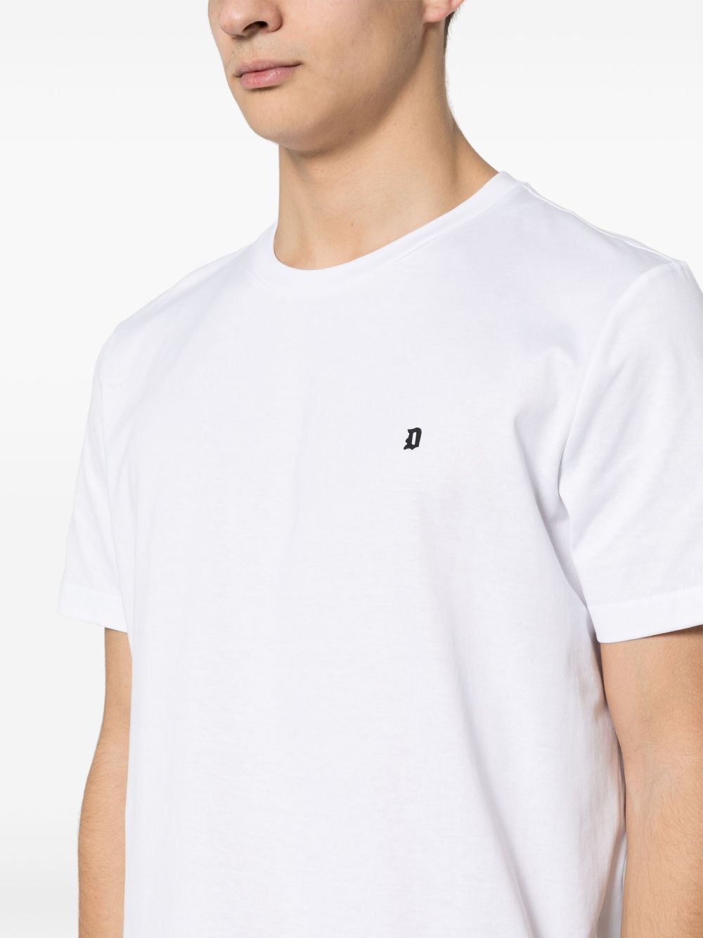 T-shirt bianca logo gommato US198JF0271UZL4 000 DONDUP