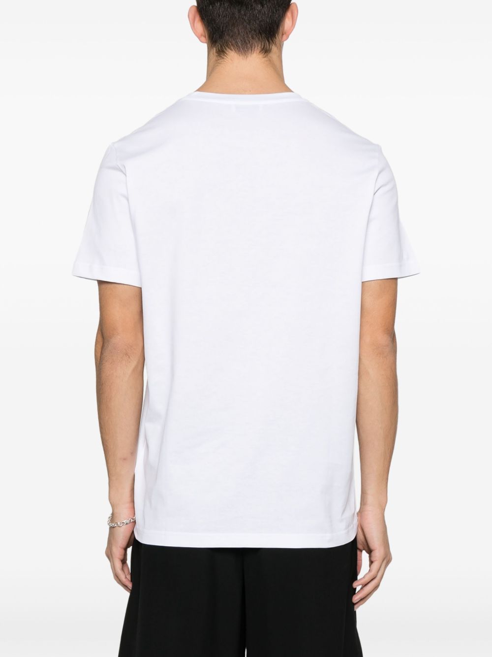 T-shirt bianca logo gommato US198JF0271UZL4 000 DONDUP