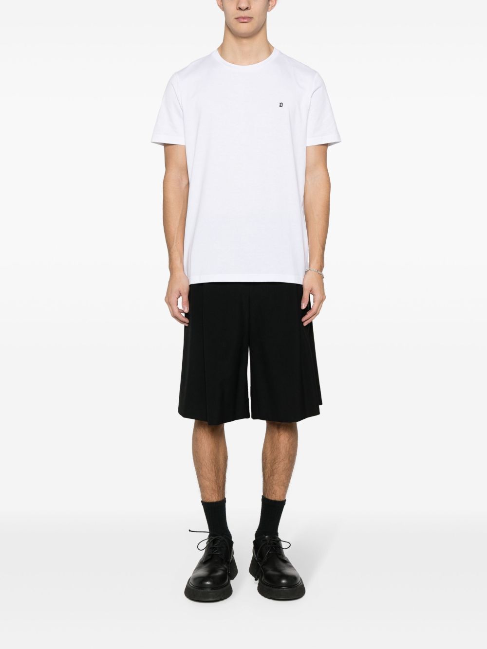 T-shirt bianca logo gommato US198JF0271UZL4 000 DONDUP