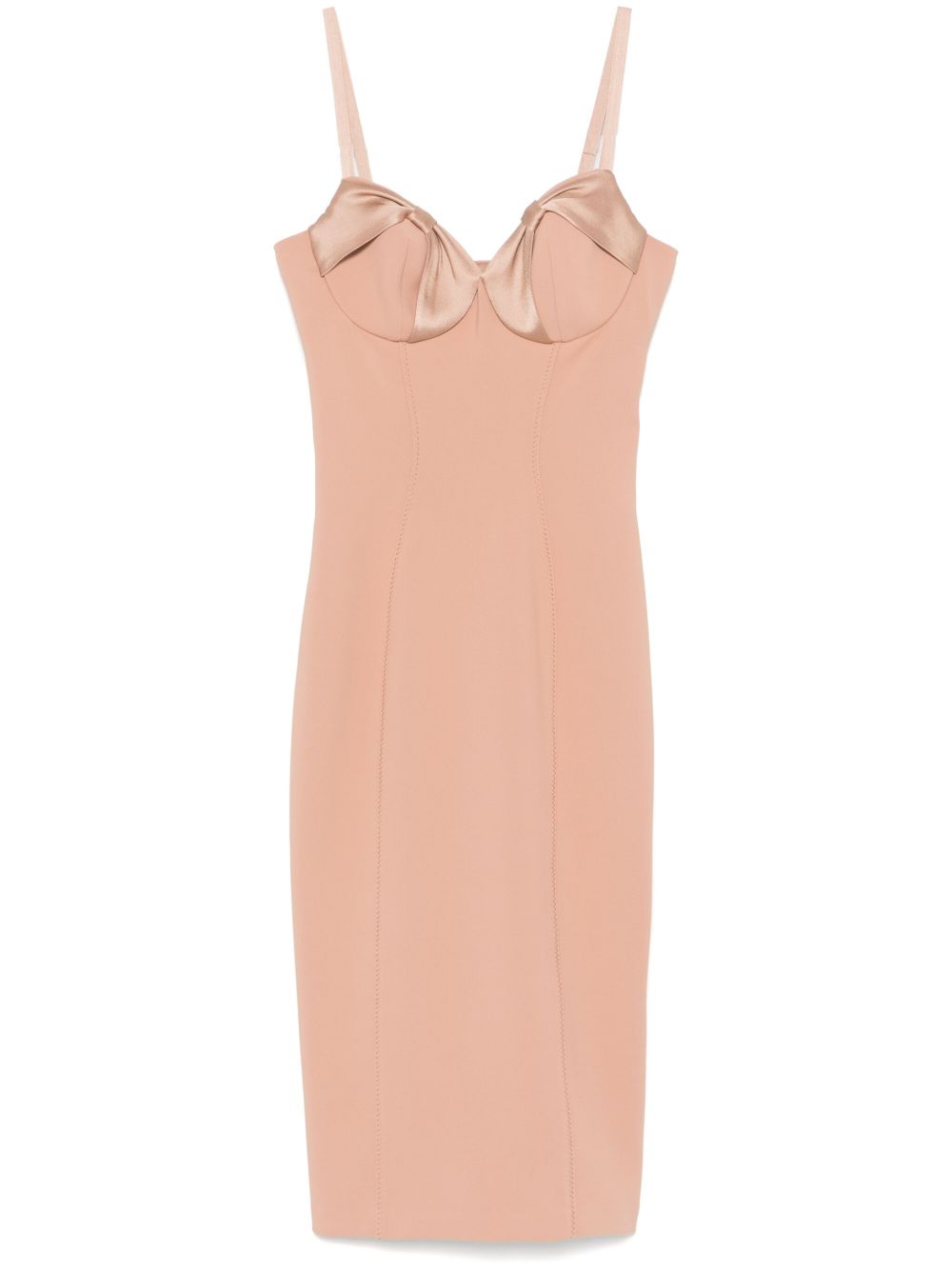 Abito in crêpe con fiocchi in raso nude AB70251E2 283 ELISABETTA FRANCHI