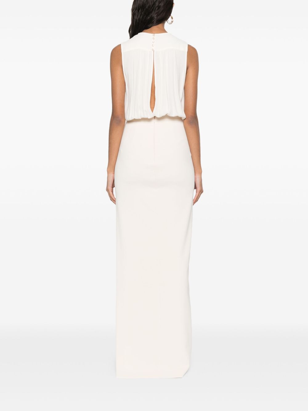 Abito in crêpe e scollo con lacci burro ABR3851E2 193 ELISABETTA FRANCHI