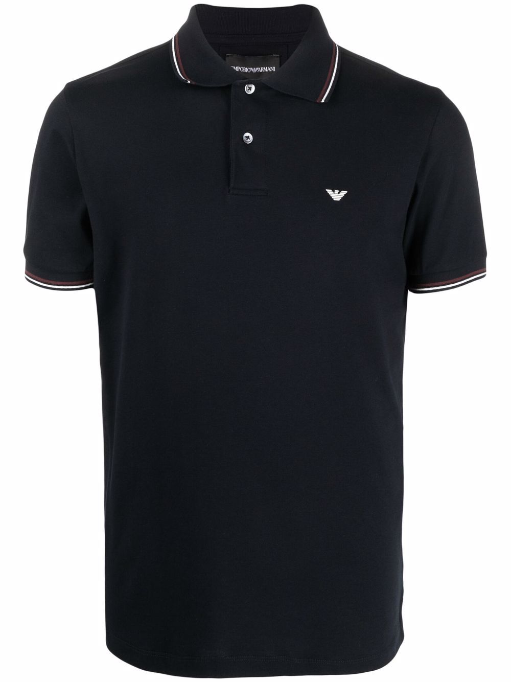 Polo blu con profili a righe 8N1FB41JPTZ 0920 EMPORIO ARMANI