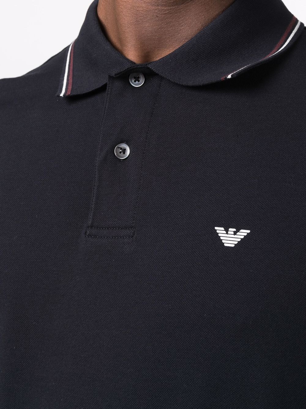 Polo blu con profili a righe 8N1FB41JPTZ 0920 EMPORIO ARMANI