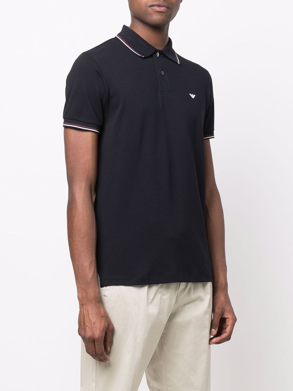 Polo blu con profili a righe 8N1FB41JPTZ 0920 EMPORIO ARMANI
