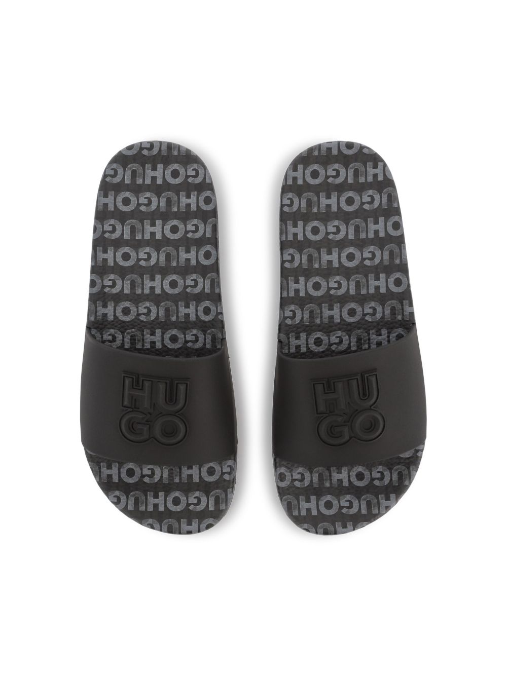 Ciabatta nera logo gommato G00298 09B HUGO KIDS