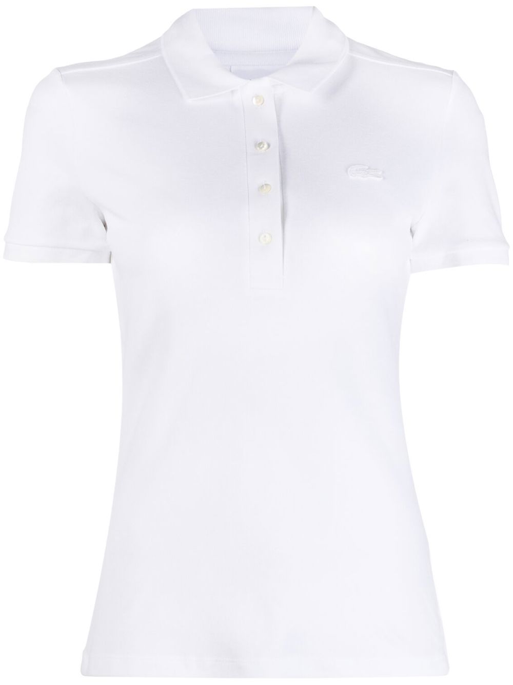 Polo bianca ricamo tono su tono PF5462 001 LACOSTE