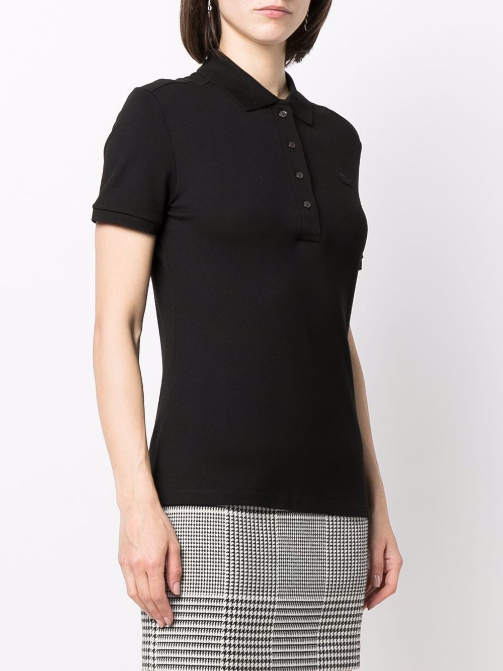 Polo nera logo ricamo tono su tono PF5462 031 LACOSTE