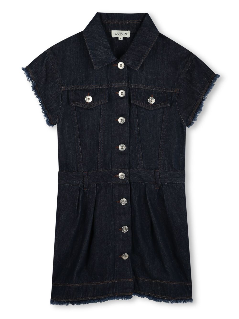 Abito in denim logo effetto vissuto N30207 Z09 LANVIN KIDS