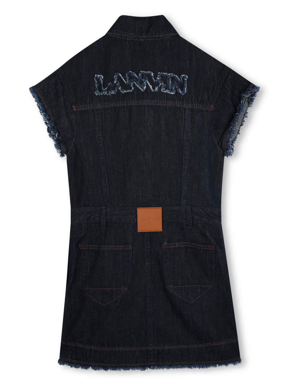 Abito in denim logo effetto vissuto N30207 Z09 LANVIN KIDS