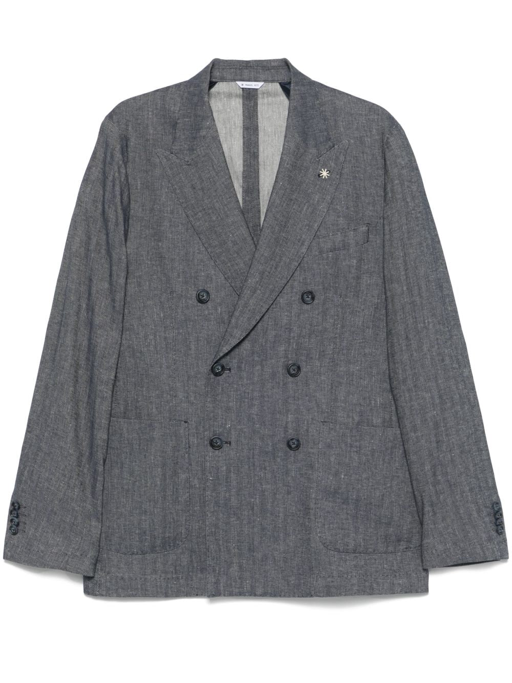 Giacca doppiopetto blu effetto denim 3832G2738253124 89 MANUEL RITZ