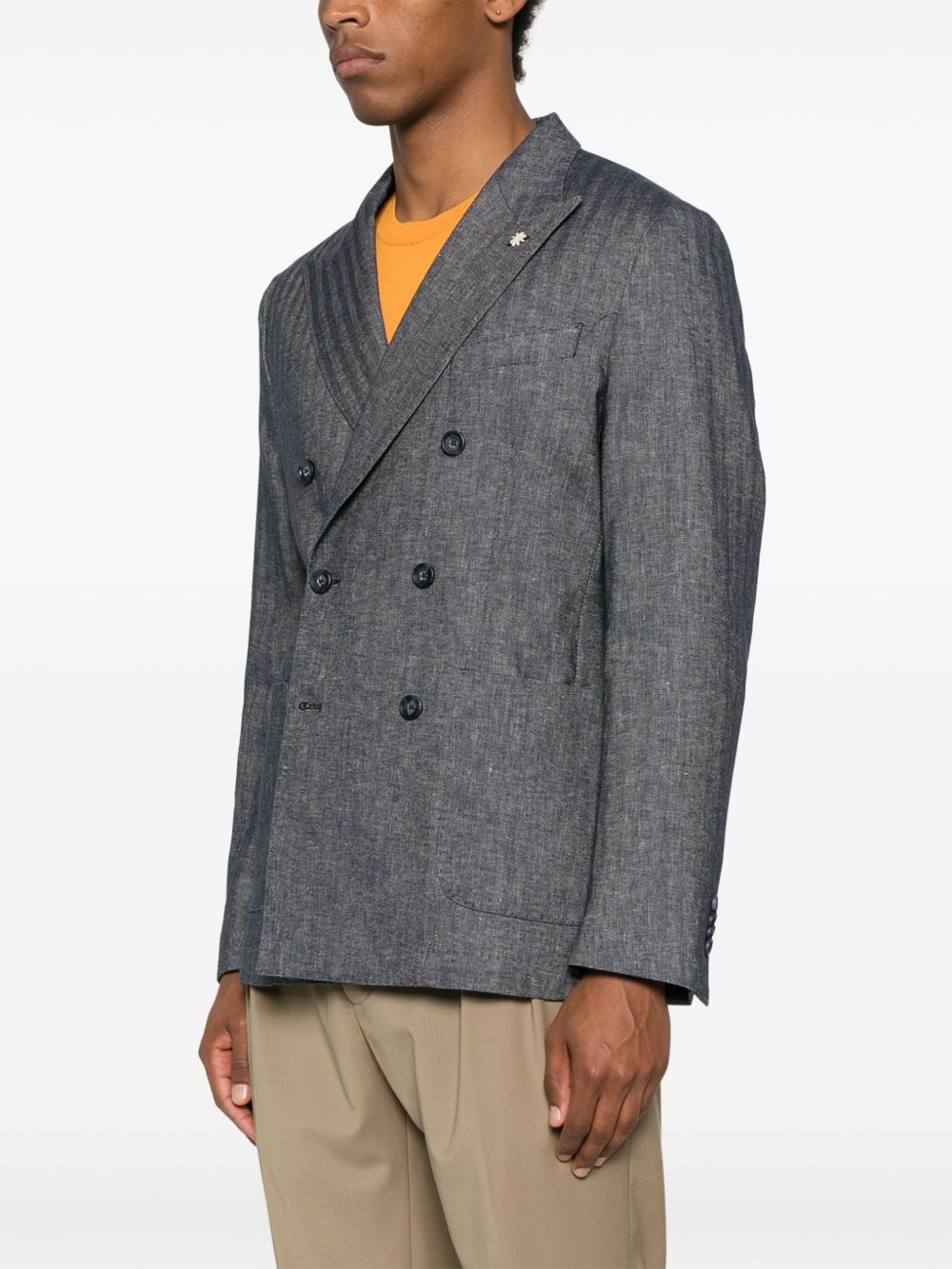Giacca doppiopetto blu effetto denim 3832G2738253124 89 MANUEL RITZ