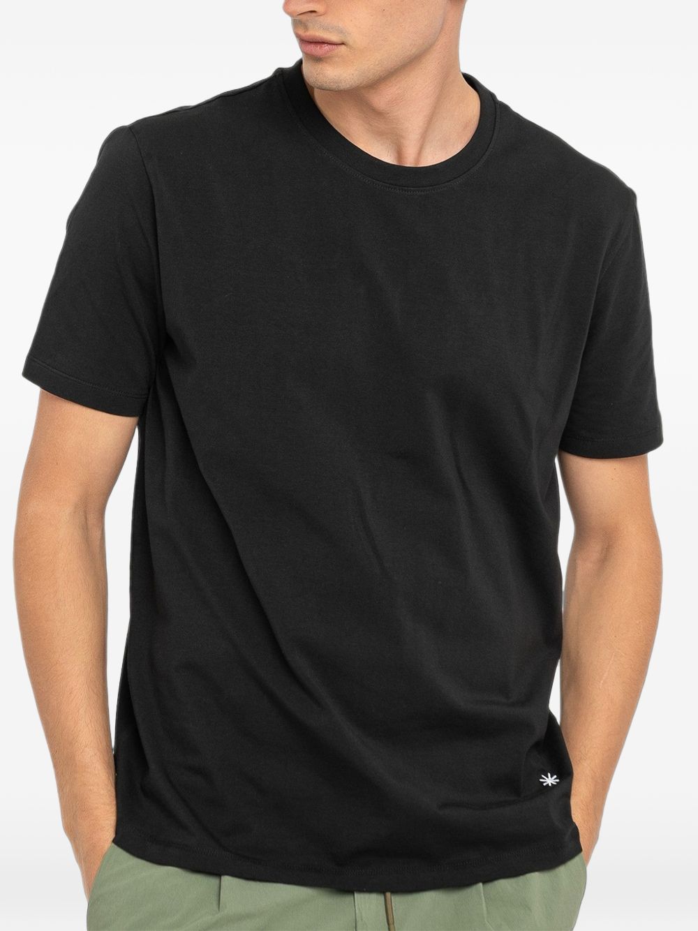T-shirt basic nera mini ricamo 3832M568253284 99 MANUEL RITZ